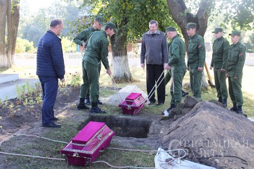 На Свислоччине перезахоронили останки 5 погибших солдат
